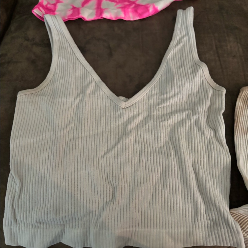 Women's Ribbed Gray Tank Top